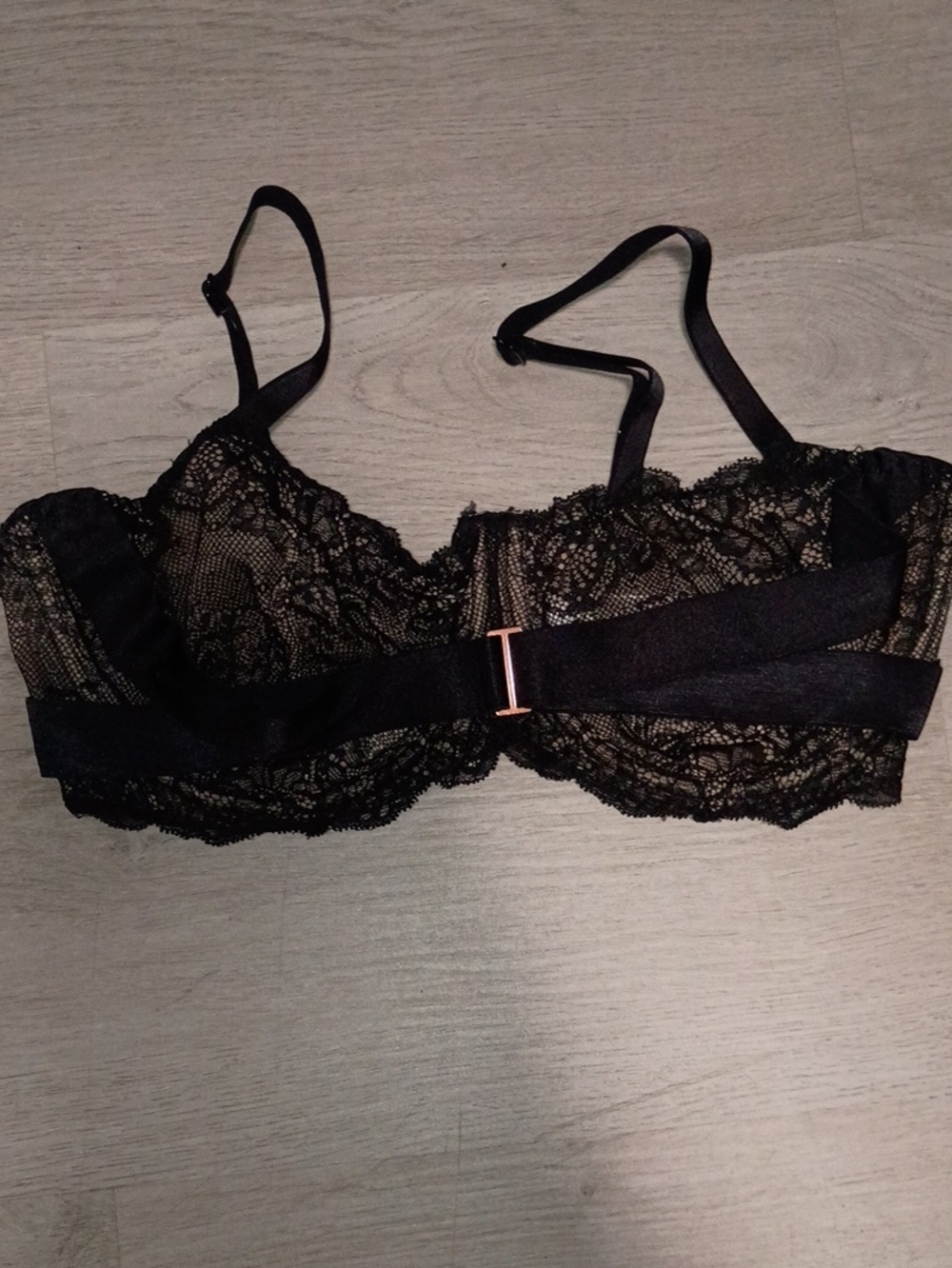 Adore Me Black Lace Unlined Bralette with Satin Band